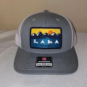 Richardson hat cap SnapBack trucker LAKA patch grey white embroidered NWT